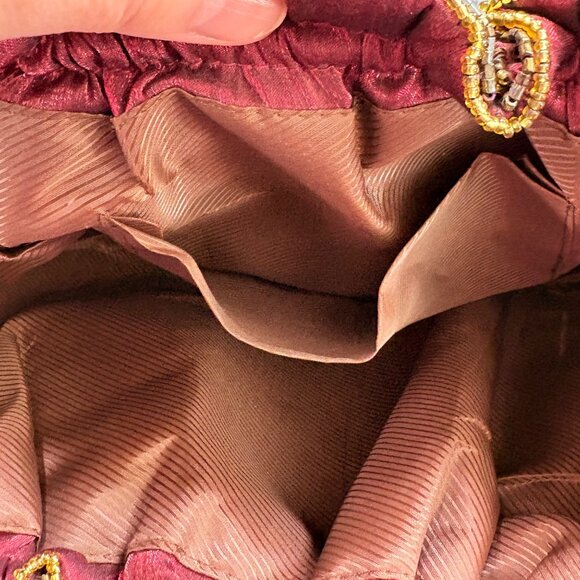 VTG Red Sequin Beaded Purse Metal Handle Kisslock Fairycore Steampunk Artsy boho - Picture 13 of 16